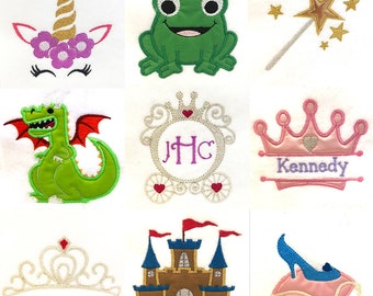 Fairy tale DIGITAL appliqué and embroidery design set