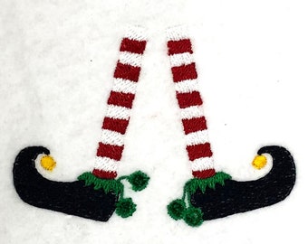 Elf Feet DIGITAL Machine Embroidery Design - a fun and silly machine embroidery design to stitch out for Christmas