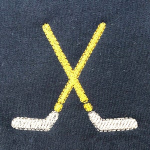 Crossed Hockey Sticks DIGITAL Machine Embroidery Design - a perfect sporty design to personalize with your embroidery machine