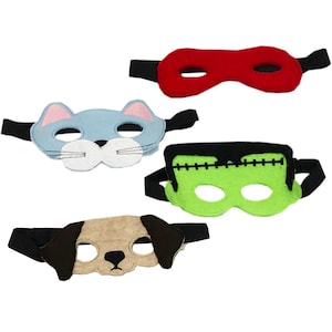 Set of Four In-The-Hoop Halloween Masks to make on your embroidery machine  - DIGITAL Machine Embroidery Designs