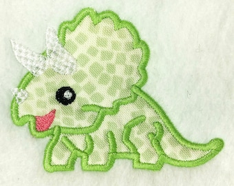 Triceratops DIGITAL Machine Embroidery Appliqué Design - a darling dinosaur appliqué to stitch out for your dino lover.