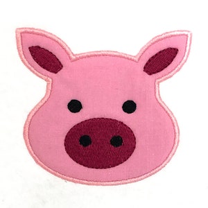 Pig Face Digital Machine Embroidery Appliqué Design to stitch on your embroidery machine.  An adorable little piggy design.