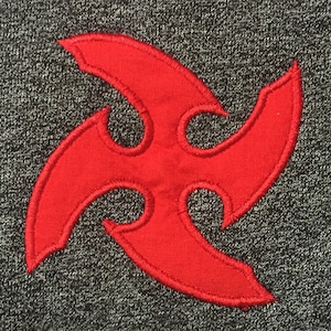 Ninja star machine embroidery and appliqué designs in several sizes and styles.
