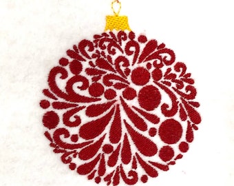 Fancy Christmas Ornament DIGITAL Machine Embroidery Design - a lovely XMAS embroidery design