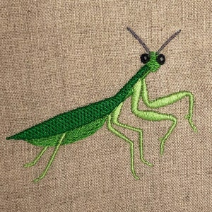 Praying mantis DIGITAL machine embroidery design. A modern insect to stitch out on your embroidery machine