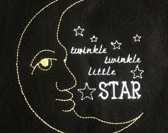 Twinkle Twinkle Little Star Machine Embroidery Design in 4 Sizes. Darling embroidery design for a little one.