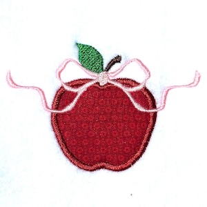 Apple Appliqué with Bow DIGITAL Appliqué and Embroidery Design to stitch on your embroidery machine