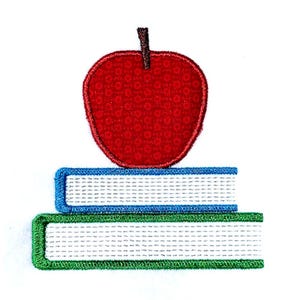 Apfel Applikation auf Bücher Stickdatei - DIGITAL Stickdatei zum Ausdrucken für Ihre Stickmaschine