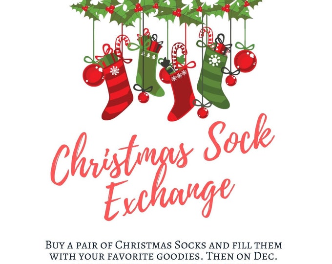 Personalized Christmas Sock Exchange Invitation Etsy