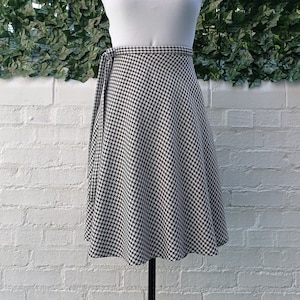 Houndstooth Skirt Wrap Skirt Mini Dogtooth Fabric Circle Skirt Midi High Waisted Checkered Skirt 1950s Winter Skirt Christmas Gift Idea Xmas