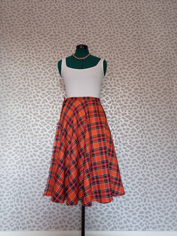 Plaid wrap skirt midi Clearance