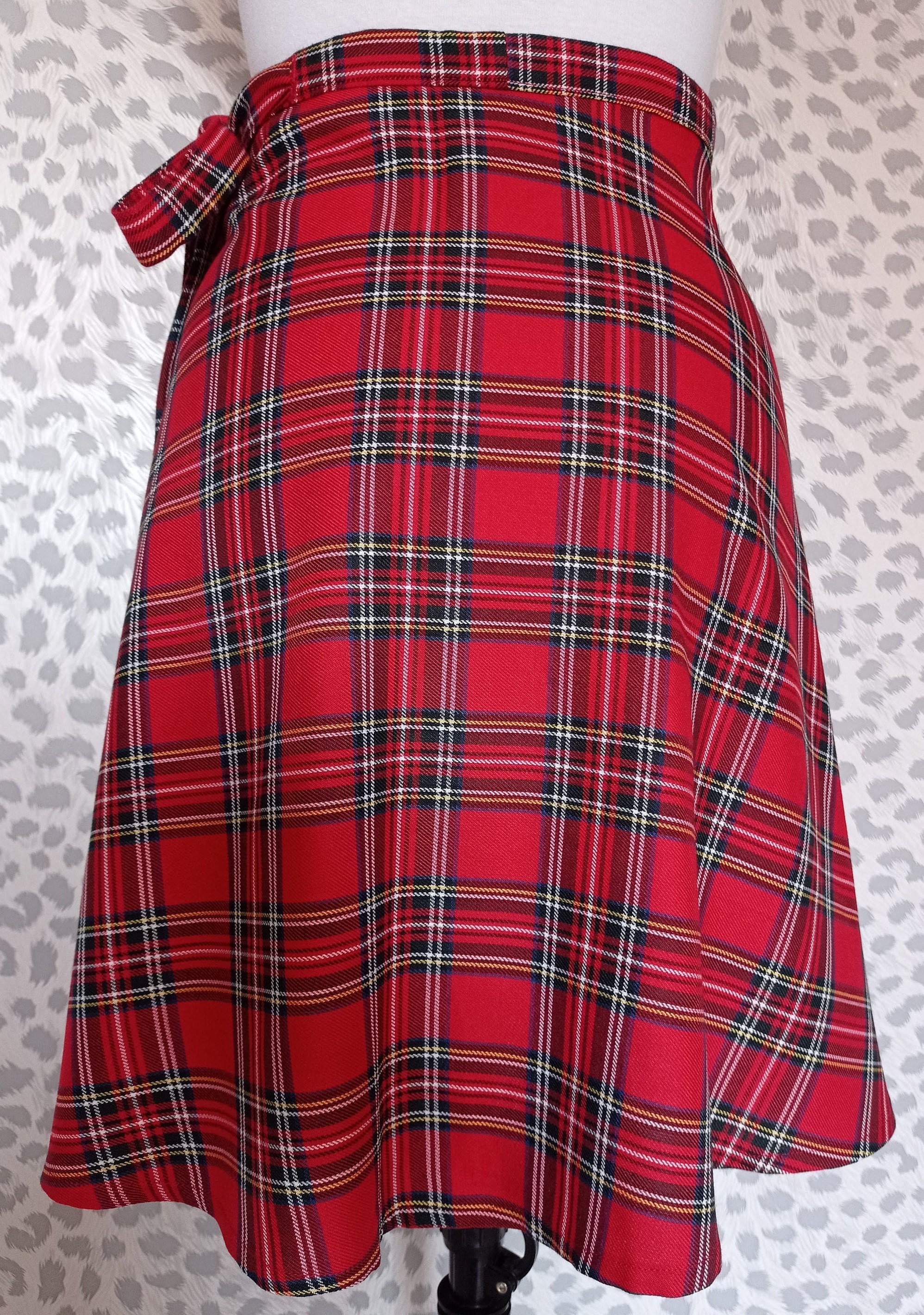 Tartan Circle Wrap Skirt Red Plaid A-line Skirt 1950s Style | Etsy