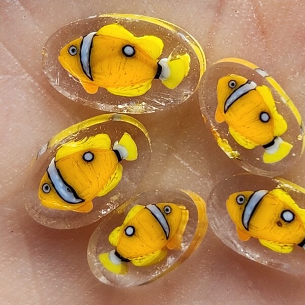 5-7 mm amarillo pez clarki mar murrini Coe 104 10 piezas murrine milli