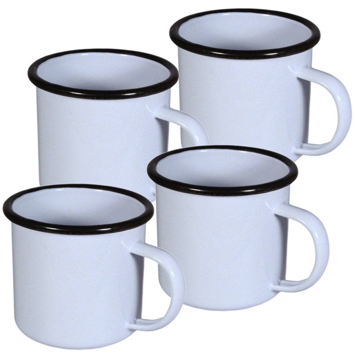 Enamelware Mugs Blue Enamelware Mug Set of 4 Camping Enamel Etsy UK