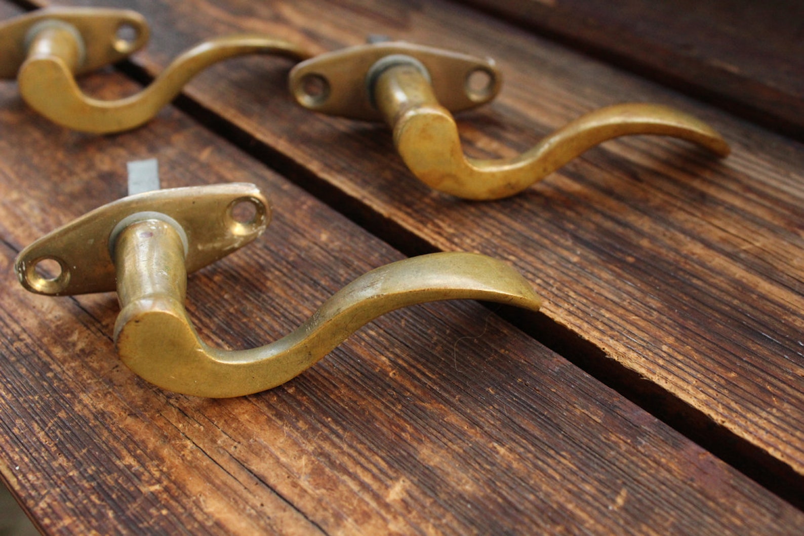 3 vintage Brass Window Handles 1930s Farm House Design Retro Etsy