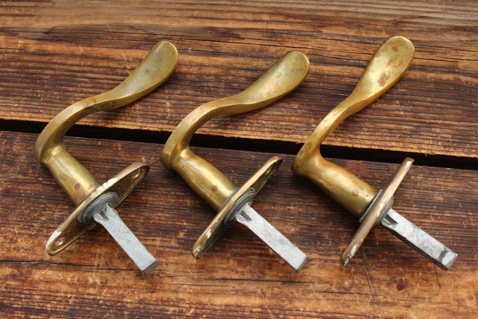 3 vintage Brass Window Handles 1930s Farm House Design Retro Etsy