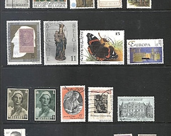 Lot of 23 Stamps from Belgium. Various dates between 1935 and 1993