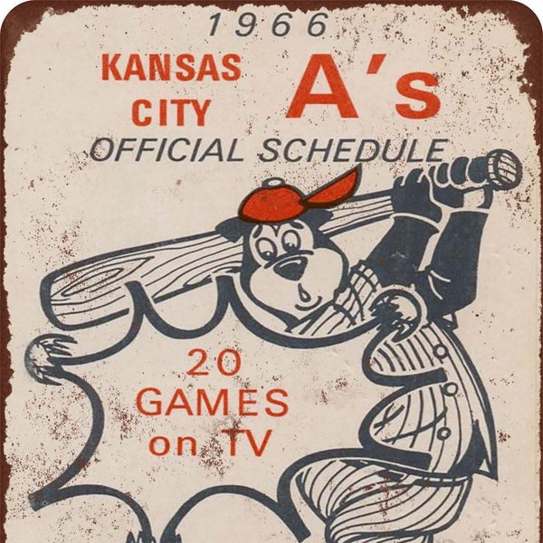 1966 Hamm's Beer and Kansas City Athletics reproduction metal sign 8 x 12