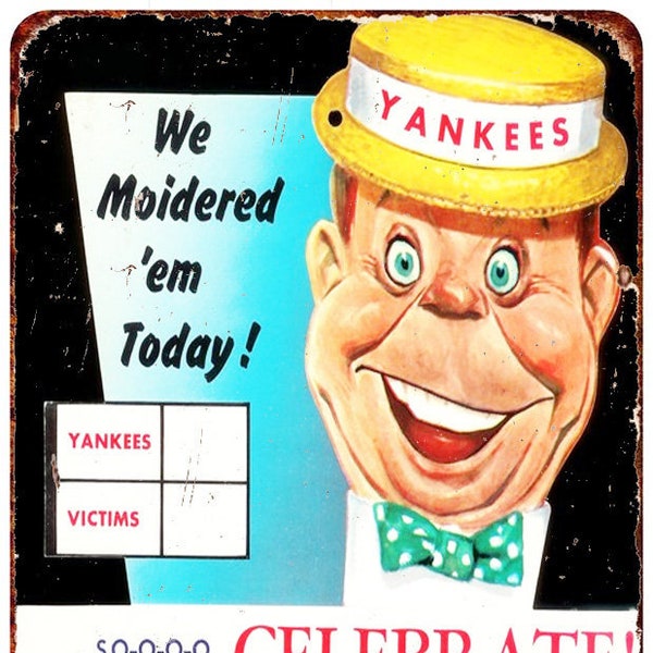 Yankees for knickerbocker beer Vintage Look reproduction metal sign 8 x 12