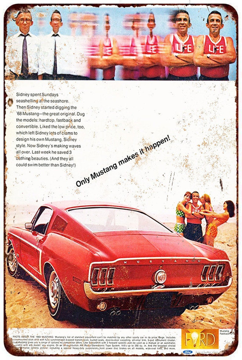Classic Mustang Retro Repro Metal Decor Sign Classic Mustang Retro Repro Metal Decor Sign