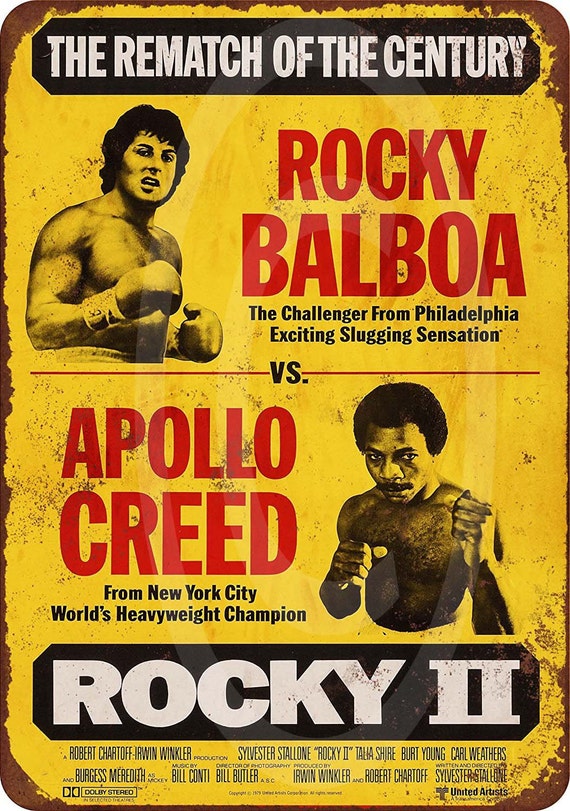 Aluminum sign 8 x 12 1979 Rocky Balboa vs. Apollo | Etsy