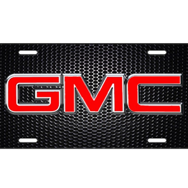 GMC auto vehicle art aluminum license plate car truck SUV front 6 x 12