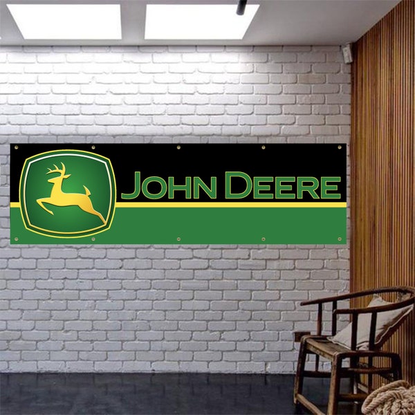 John Deere 3x5 Foot Banner Flag - Green & Yellow Tractor Farm Pride, FREE Shipping