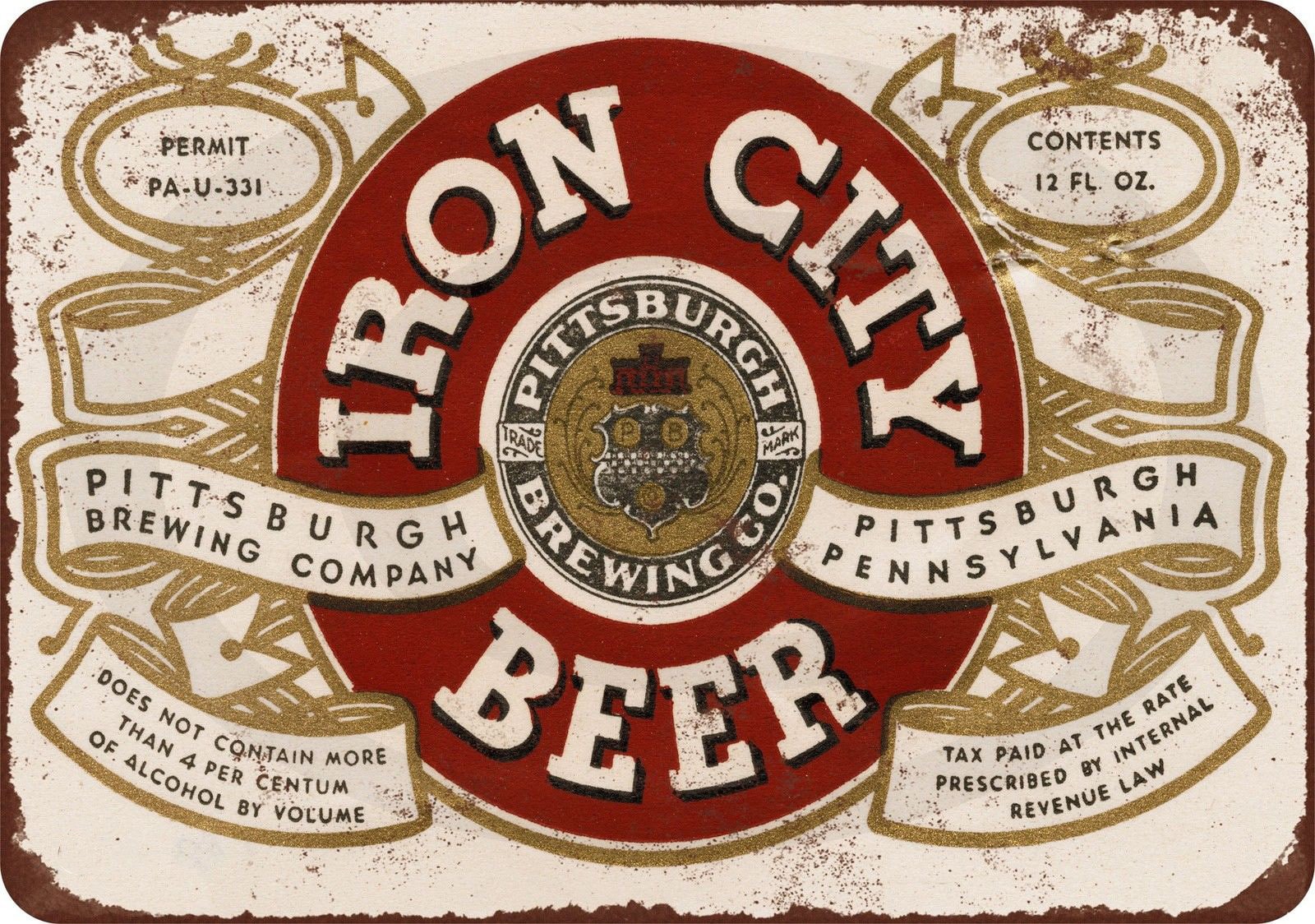 1933 Iron City Beer Pittsburgh Vintage LOOK Reproduction Metal Etsy UK