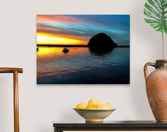 Morro Bay Kunst, Kunst auf Leinwand, Küste von Kalifornien, Ozeankunst, Mixed Media Art