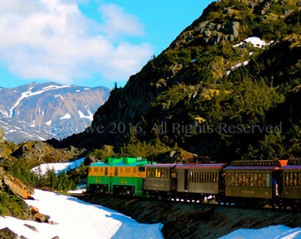 Train, Railroad Art, Train Art, Mountain Art, Train Decor, Mountain Decor, Alaska Art Print, Railroad Print, Train Print, Train Photography