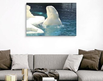 Wal Kunst, Wal Druck, Wal Kunst auf Leinwand, Kunst auf Leinwand, Wal Dekor, Walflosse, Ozean Kunst, Ozean Dekor, Leinwand Kunstdruck, Strand Kunst