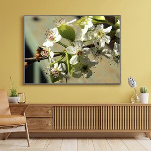 Floral Art Print, Canvas Art, Floral Print, Floral Artwork, Floral Decor, Flowers, Floral Wall Art, Bee Art, Bee Print, Bee and Flower, Bees