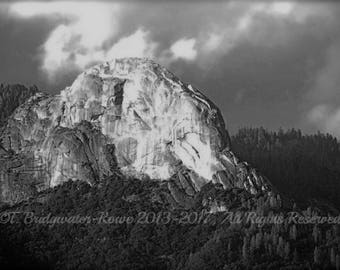 Zwart-wit canvasafdruk van Moro Rock, natuurfotografie in Sequoia National Park