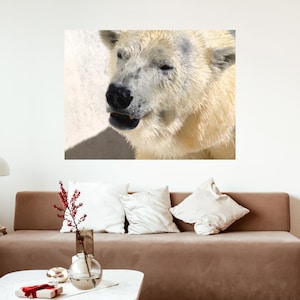 Polar Bear Art, Polar Bear Photography, Polar Bear Wall Art, Polar Bear Decor, Art on Canvas, Decor, Polar Art Canvas, Polar Bears, Bear Art
