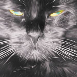 Sztuka Czarnego Kota, Wydruk Czarnego Kota, Portret Czarnego Kota, Wydruk Sztuki Czarnego Kota, Sztuka Ścienna Czarnego Kota, Malowanie Kota, Dekoracja Ścienna Czarnego Kota, Dekoracja Kota