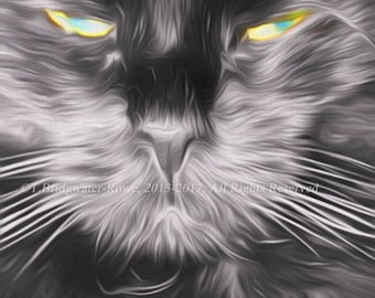 黒猫アート、黒猫プリント、黒猫ポートレート、黒猫アートプリント、黒猫ウォールアート、猫の絵画、黒猫ウォールデコレーション、猫デコレーション