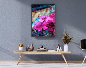 Pink Floral Art Print, Flower Wall Decor, Floral Decor, Pink Art