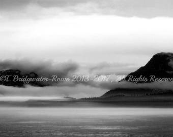 Mountain Art, Mountain Wall Print, Mountain Decor, Mountain Wall Art, Alaskan, Alaska Art, Alaska Print, B&W Photography, Nature Photography