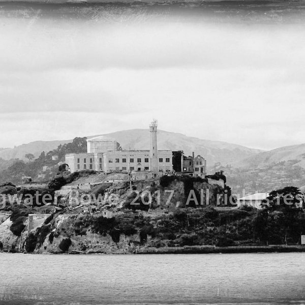 B&W Photography, Alcatraz Poster, San Francisco Print, San Francisco Wall Art, San Francisco Decor, Black and White Decor, Alcatraz Island