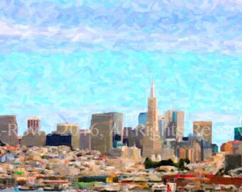 San Francisco Art on Canvas, San Francisco Art, San Francisco Decor, San Francisco Poster, San Francisco Print on Canvas, San Francisco Gift