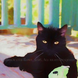 Black Cat Art, Black Cat Print, Black Cat Portrait, Black Cat Art Print, Black Cat Wall Art, Cat Painting, Black Cat Wall Decor, Cat Decor