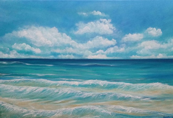 Ocean Waves an Original Oil in full color on 36x24x1 canvas