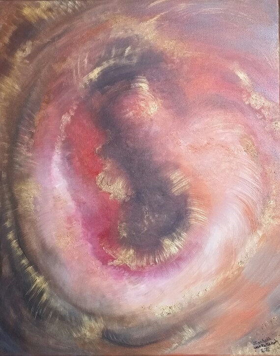 Turbulent Heart an Abstract in Oil on 20x16x1 canvas