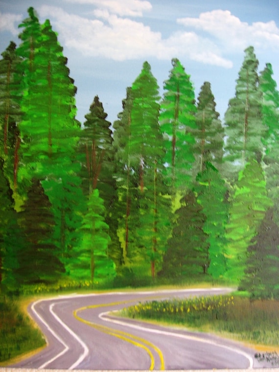 Redwood Trees of Northern Calfironia an Original Oil in full color on 16x20x1 canvas