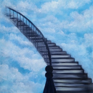 My Stairway to Heaven 1,  Original Oil in full color on 24x18x1 canvas