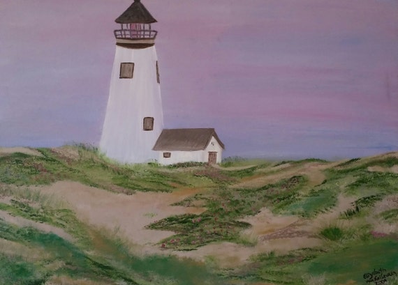 SOLD but you can own...Lighthouse on the Sand Dunes an Original Oil in full color on  24x18x1 canvas