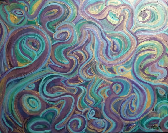 Shimmer Chaos an Abstract in Oil on 20x16x1 canvas