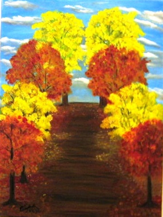 Autumn Walk an Original Oil in full color on 18x24x1 canvas