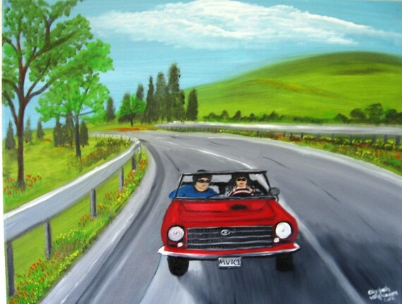 SOLD...but you can still buy...Sunday Afternoon Drive an Original Oil in full color on  20x16x1 canvas
