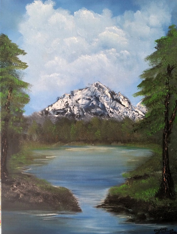 Majestic Mountain, Original Oil in full color on 18x24x1 canvas